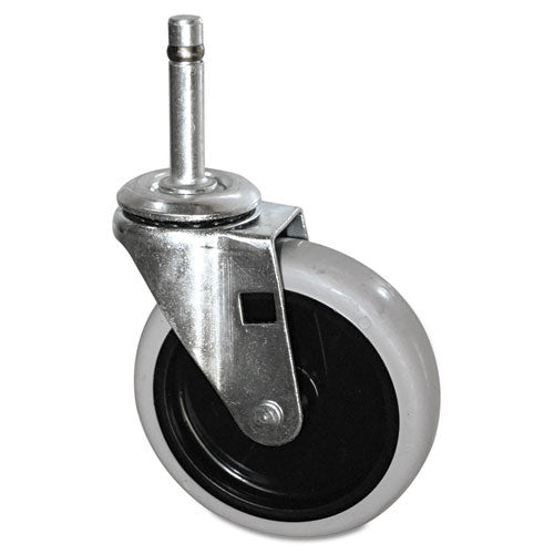 Rubbermaid Replacement Swivel Bayonet Casters, 4" Wheel, Thermoplastic Rubber, Black (SGSFG3424L60000)