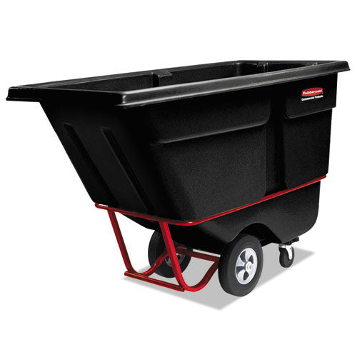 Rubbermaid Rotomolded Tilt Truck, Rectangular, Plastic, 1,400 lb Capacity, Black (RCP1306BLA)