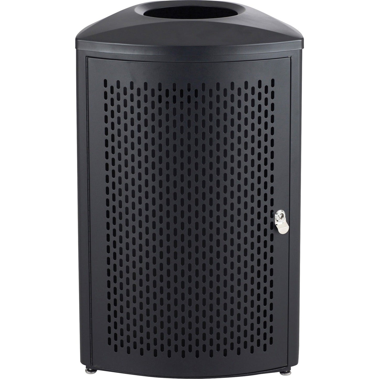 Safco Indoor Waste Receptacle, Triangle with Open Top Dome, Steel, 20 gal, Black (SAF9961BL)