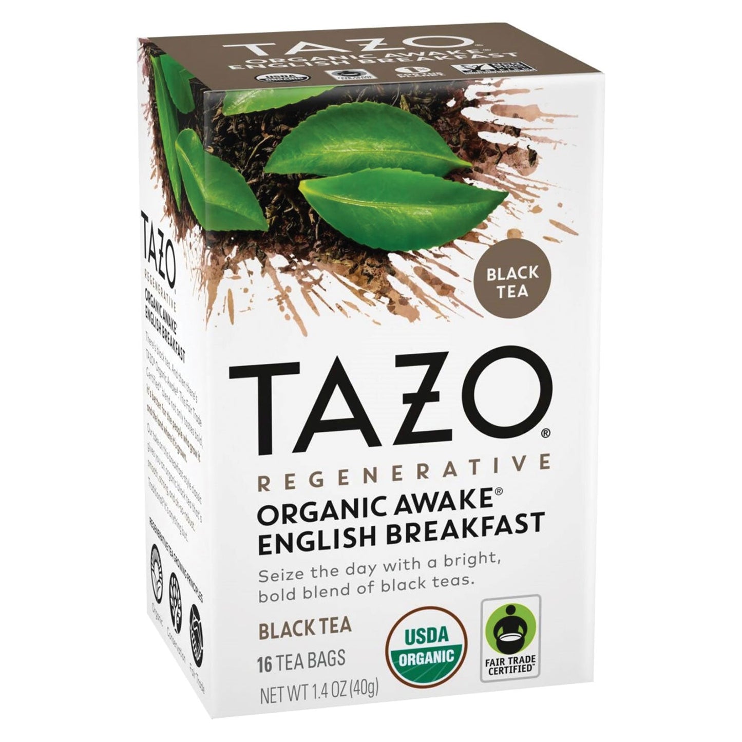 Seattle's Best Tea Bags, Organic Awake English Breakfast, 16/Box, 6 Boxes/Carton (TZO00303)