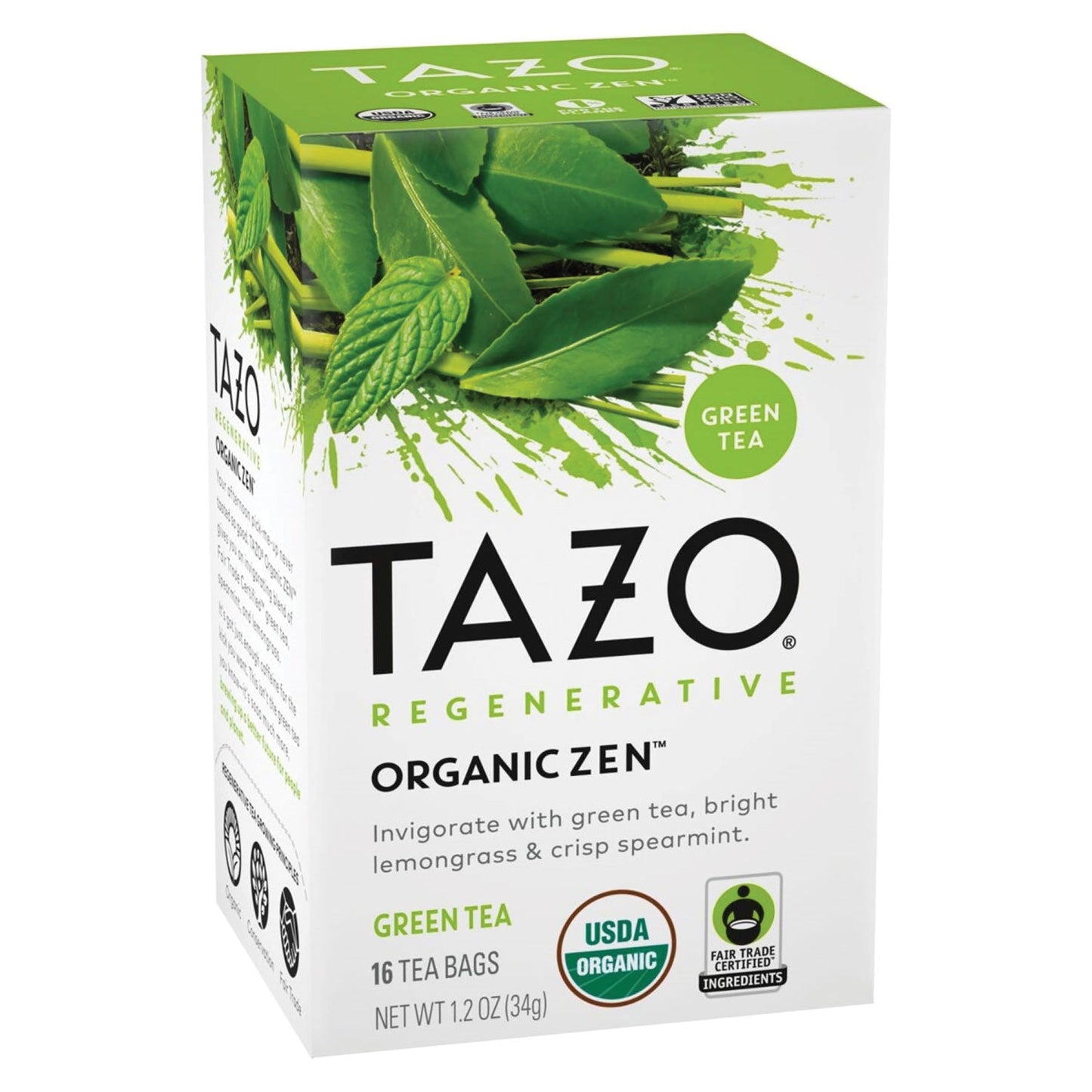 Seattle's Best Tea Bags, Organic Zen, 16/Box, 6 Boxes/Carton (TZO00309)