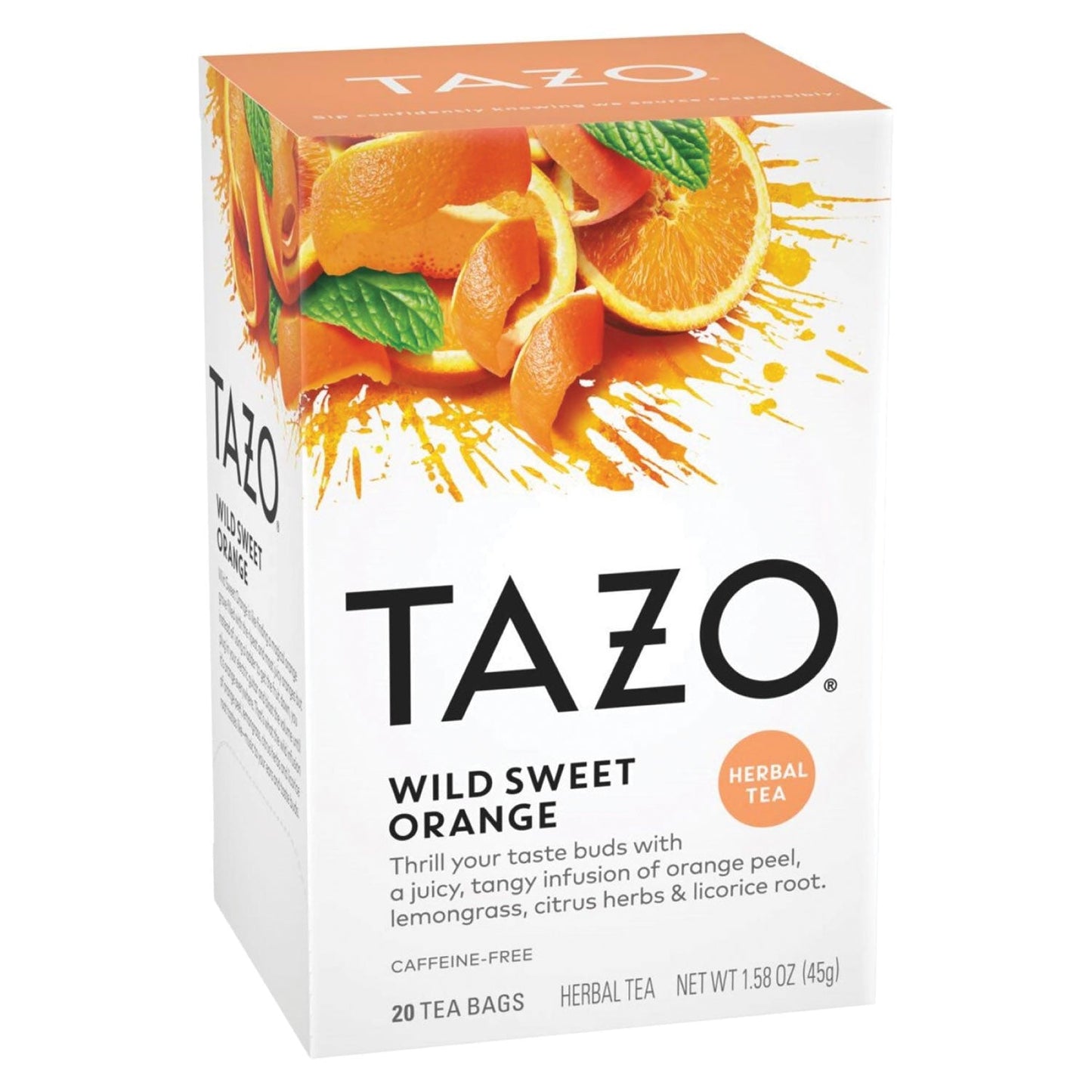 Seattle's Best Tea Bags, Wild Sweet Orange, 20/Box, 6 Boxes/Carton (TZO20034)