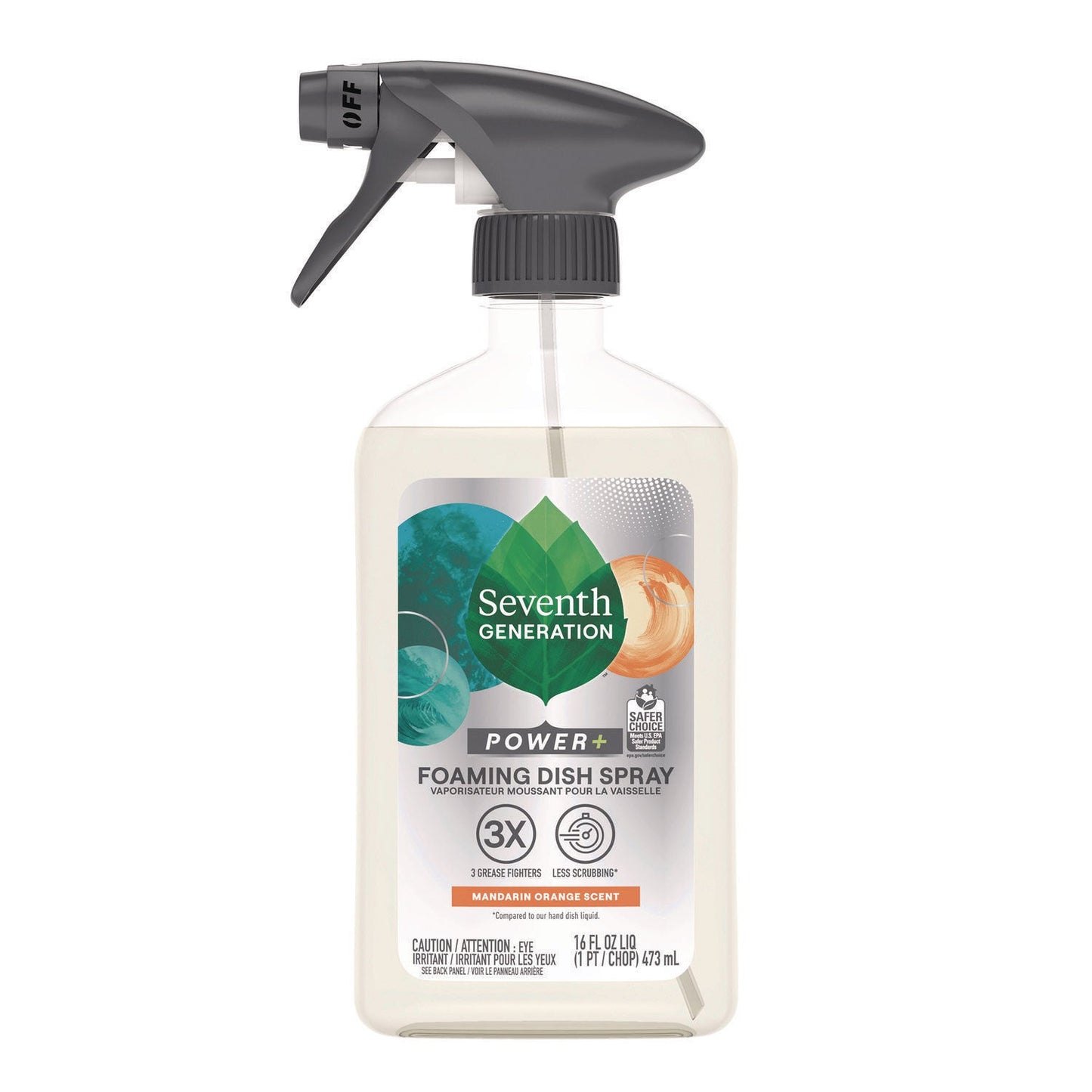 Seventh Generation Foaming Dish Spray, Mandarin Orange Scent, 16 oz Bottle (SEV45169EA)