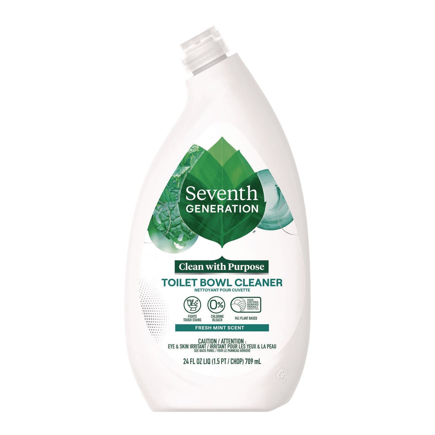 Seventh Generation Toilet Bowl Cleaner, Fresh Mint Scent, 24 oz Bottle, 4/Carton (SEV45166CT)