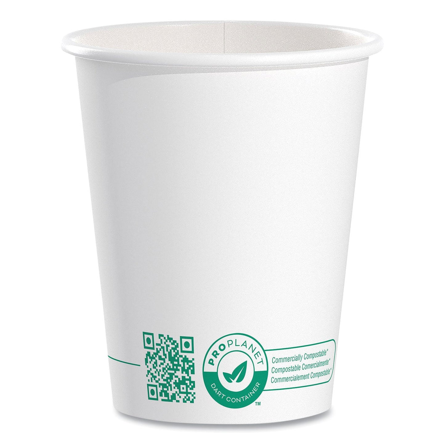 SOLO Compostable Paper Hot Cups, ProPlanet Seal, 10 oz, White/Green, 1,000/Carton (SCC370PLAPLANET)