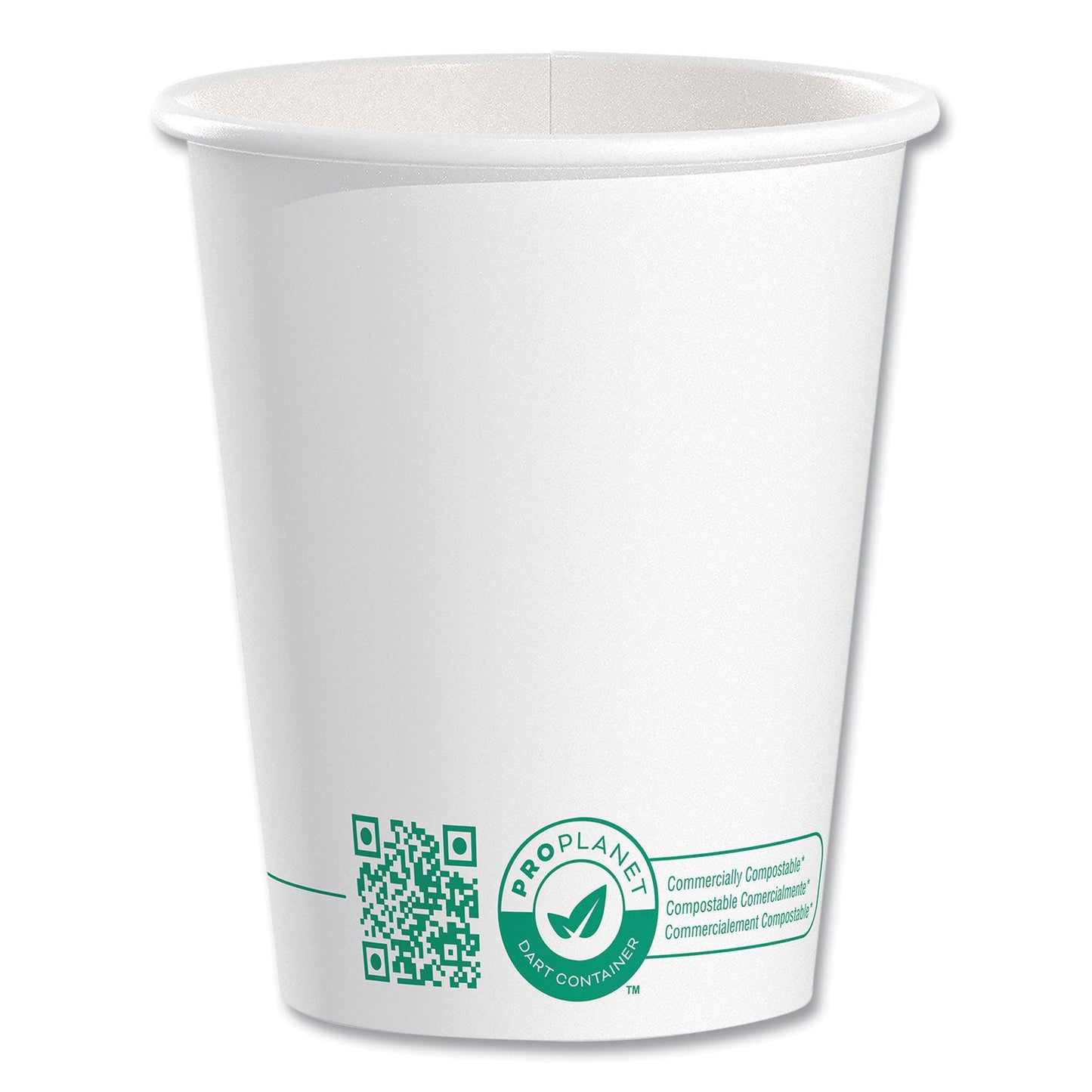 SOLO Compostable Paper Hot Cups, ProPlanet Seal, 10 oz, White/Green, 50/Pack (SCC370PLAPLATPK)