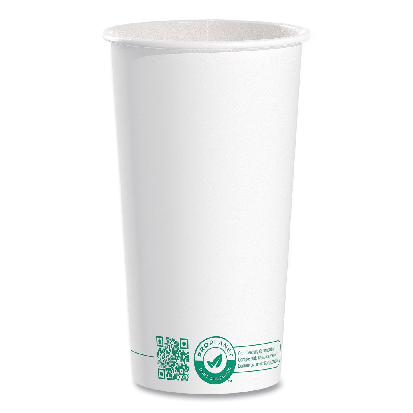 SOLO Compostable Paper Hot Cups, ProPlanet Seal, 20 oz, White/Green, 600/Carton (SCC420PLAPLANET)