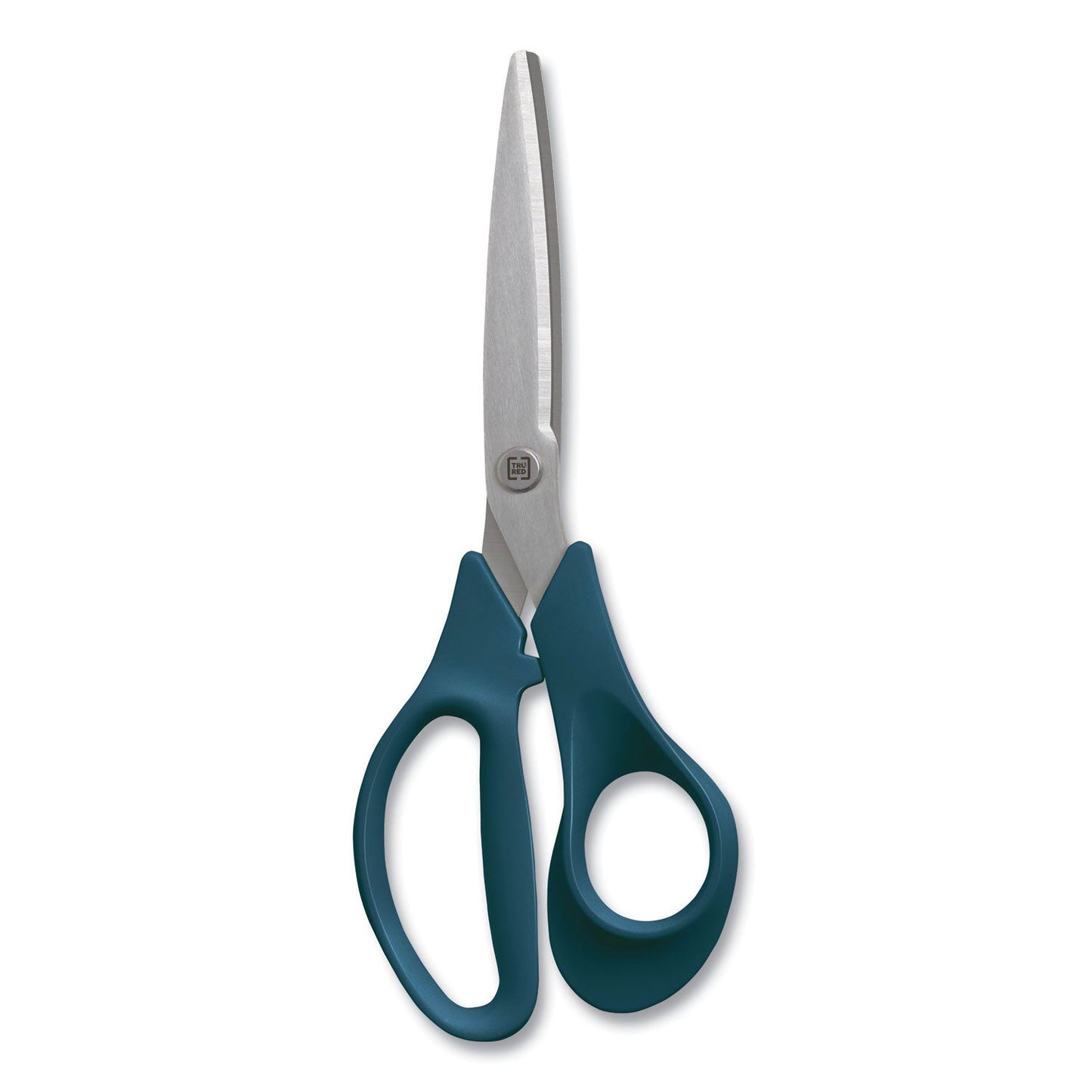 TRU RED Stainless Steel Scissors, 8" Long, 3.58" Cut Length, Green Straight Handle (TUD24380497)