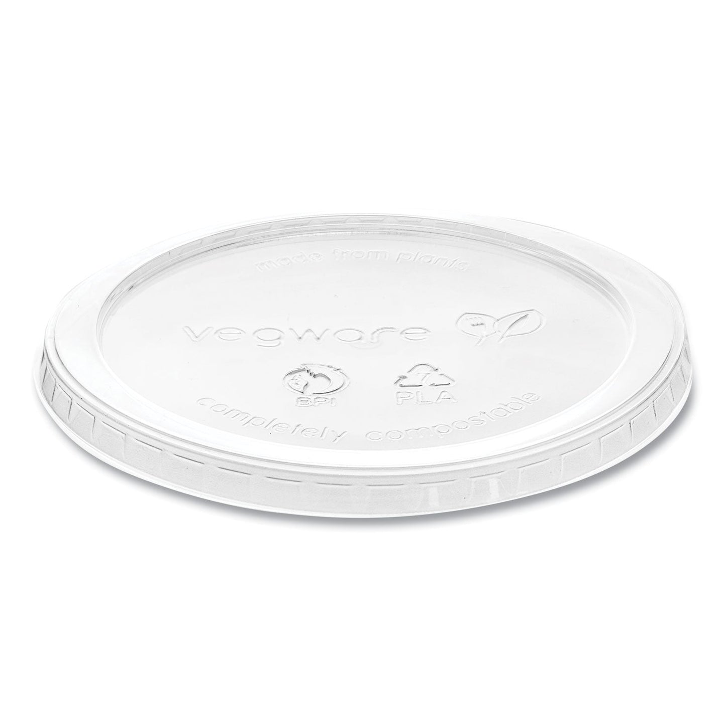 Vegware Round Deli Pot Lids, for 8 oz to 32 oz Deli Containers, Plastic, 500/Carton (VEGVDC120H)