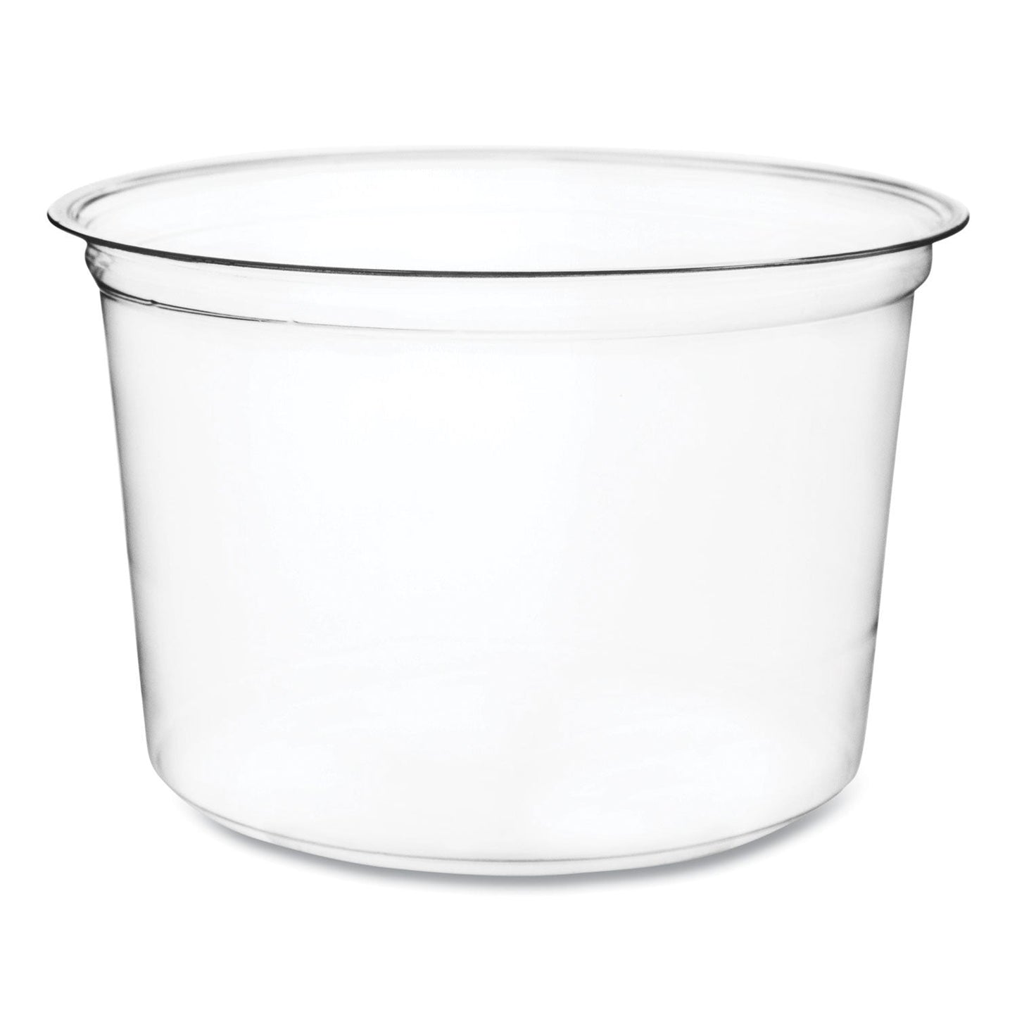 Vegware Round Deli Pots, 16 oz, 4.6 Diameter x 3"h, Clear, Plastic, 500/Carton (VEGCFDC16)