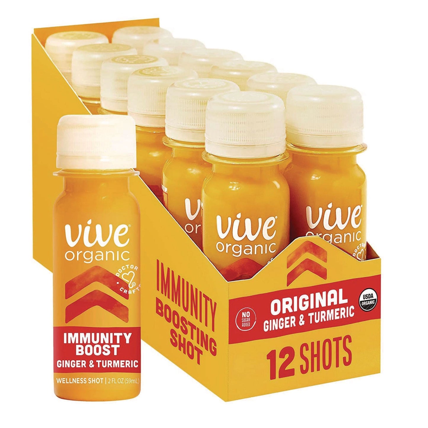 Vive Organic Immunity Boost, Ginger, 2 oz Bottle,12/Carton (GRR34800001)