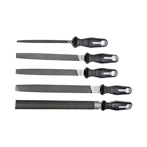 Vuzix Corporation 5-Pc General Purpose File Sets with Ergonomic Handles, 6 in, 8 in, 10 in (183-22040HNNN)