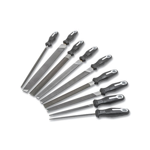 Vuzix Corporation 9-Pc Maintenance File Sets with Ergonomic Handles, 6 in, 8 in, 10 in, 12 in, American Pattern (183-22030HNNN)