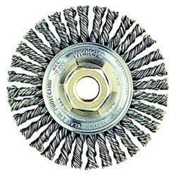 Weiler Roughneck® Max Stringer Bead Wheel, 4 in dia x 3/16 in W Face, 0.020 in Steel Wire, 20000 RPM (804-13131)