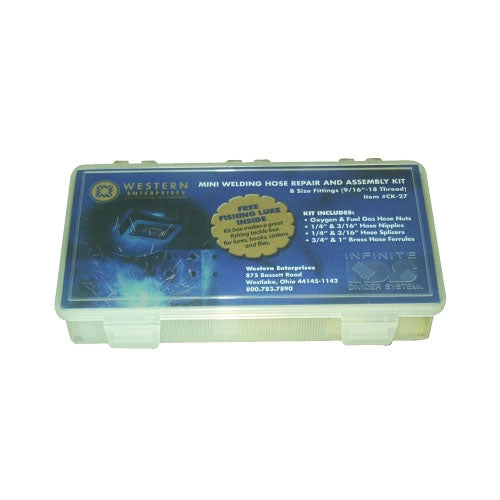 Western Enterprises Hose Repair Kit, A-Size Fittings, Oxygen/Fuel Gas Hose Nuts, 3/16 in Hose ID (312-CK-27)