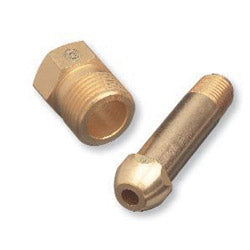 Western Enterprises Regulator Inlet Nipple, 1/4 in (NPT),3 in, CGA-500;CGA-510;CGA-580;CGA-590, w/Filter (312-15-3SF)