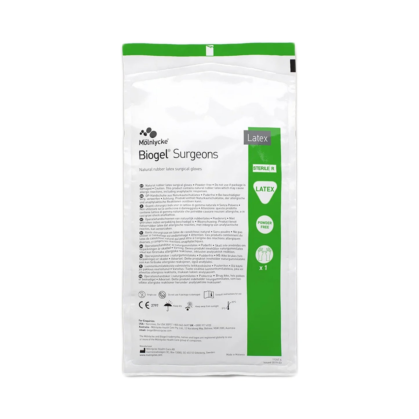 Biogel® Surgeons Surgical Glove Size 6 Sterile Latex Standard Cuff Length Micro-Textured Straw Not Chemo Approved (184859_CS)