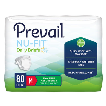 Prevail® Nu-Fit® Unisex Adult Incontinence Brief Medium Disposable Heavy Absorbency (1261576_PK)