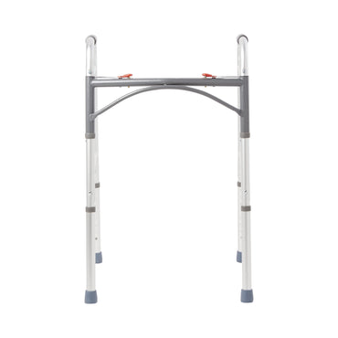 McKesson Dual Release Folding Walker Adjustable Height Aluminum Frame 350 lbs. Weight Capacity 32 to 39 Inch Height (1128907_EA)