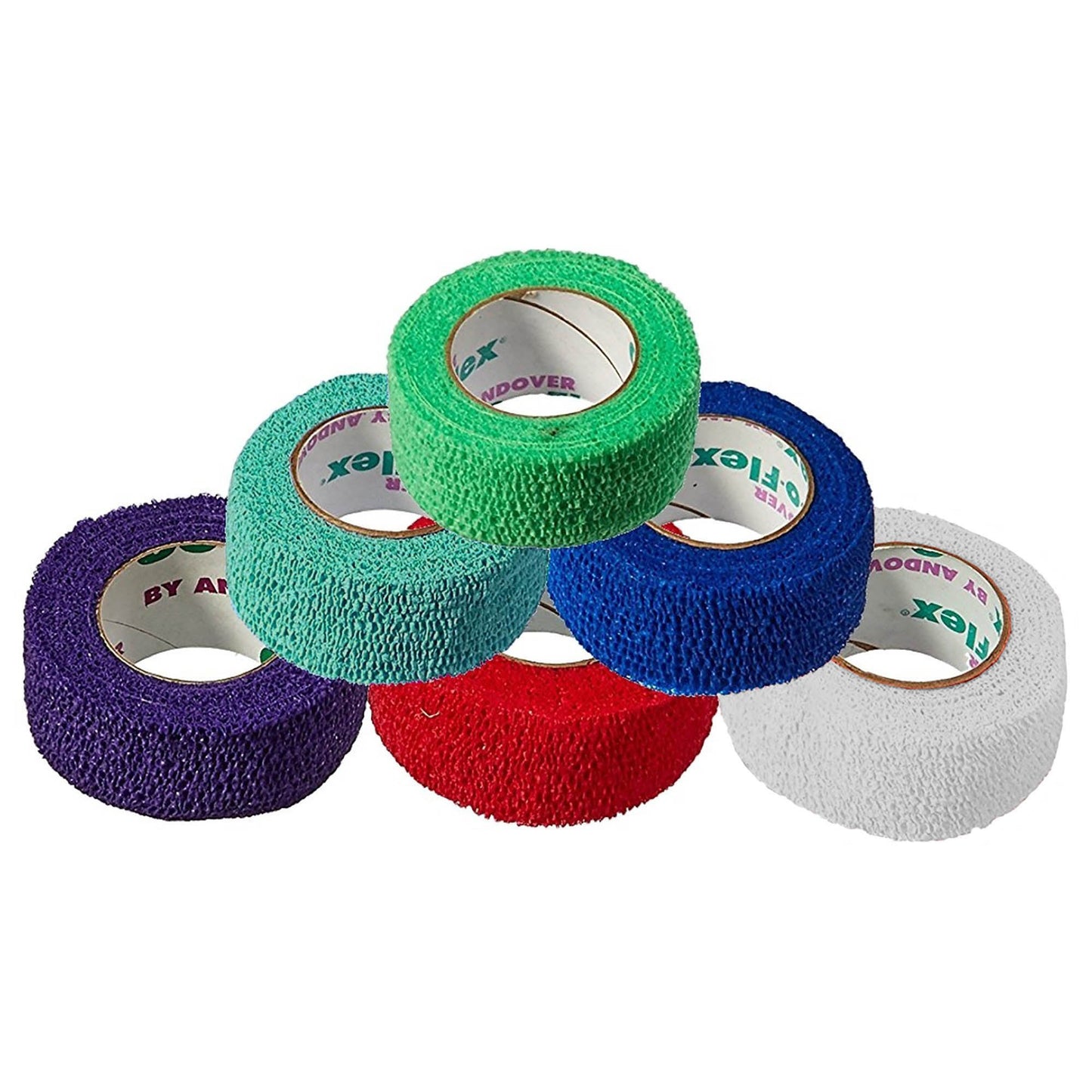 CoFlex® Cohesive Bandage 1-1/2 Inch X 5 Yard Self-Adherent Closure Teal / Blue / White / Purple / Red / Green NonSterile 14 lbs. Tensile Strength (257212_EA)