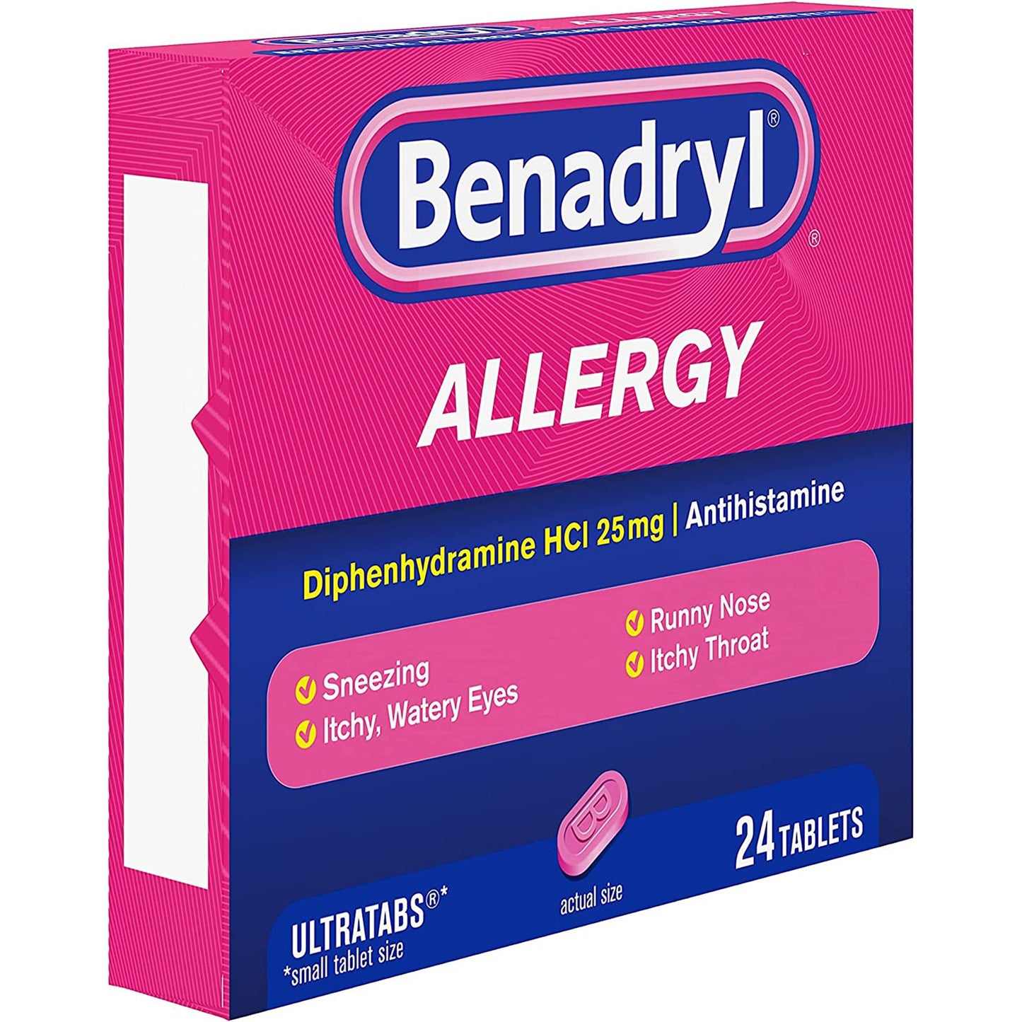 Benadryl® Allergy Relief 25 mg Strength Tablet 24 per Box (783320_CS)