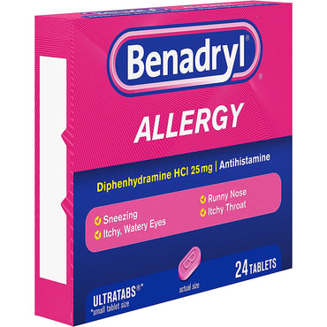 Benadryl® Allergy Relief 25 mg Strength Tablet 24 per Box (783320_BX)