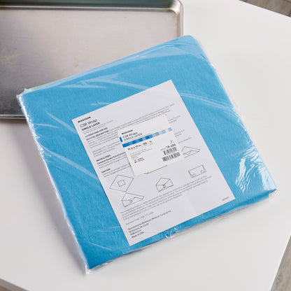 McKesson Sterilization Wrap Blue 15 X 15 Inch Single Layer Cellulose Steam / EO Gas (1156117_CS)