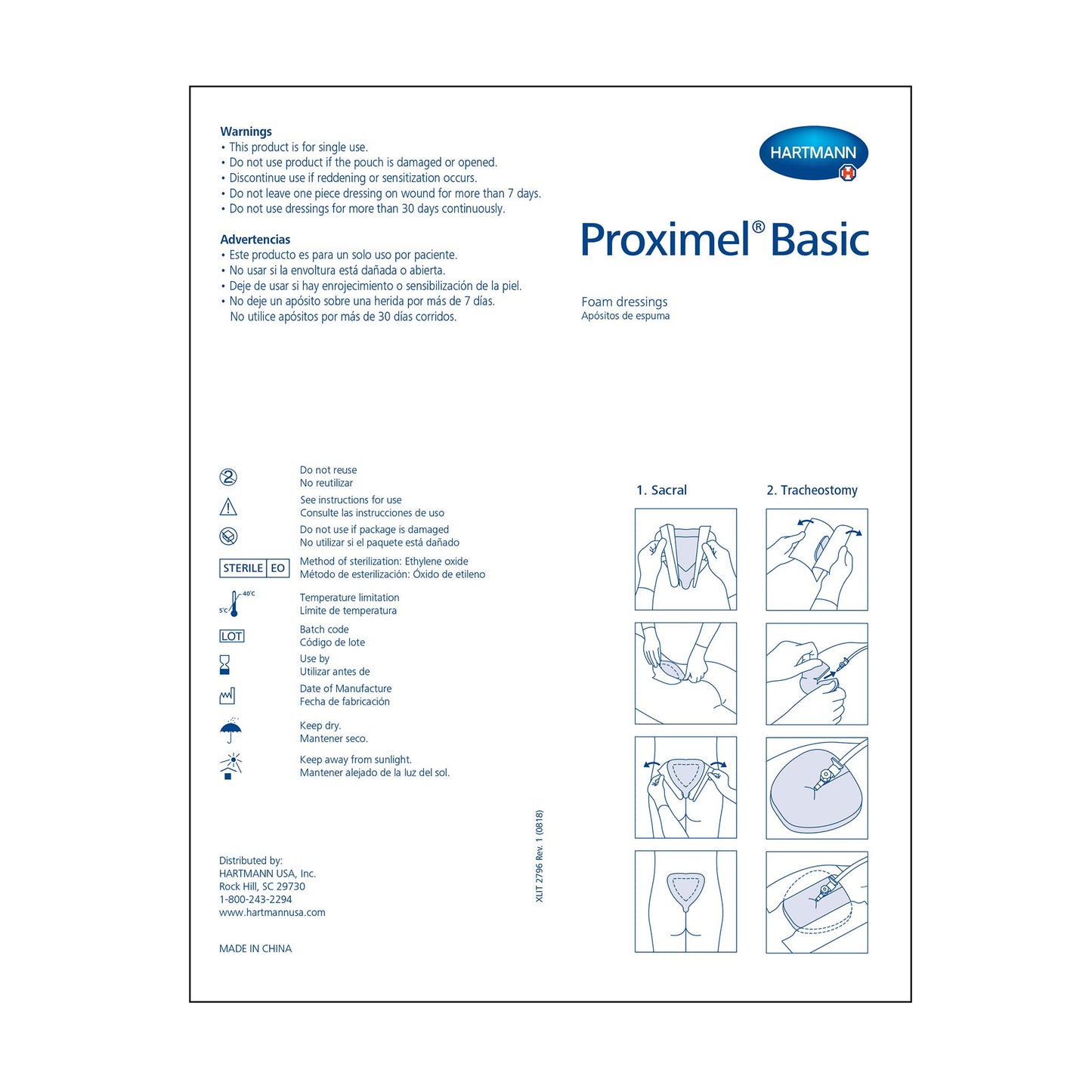 Proximel® Basic Non-Border Foam Dressing 4 X 4 Inch Without Border Waterproof Film Backing Nonadhesive Square Sterile (1244253_BX)