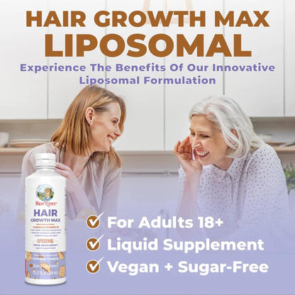 Mary Ruth's® Hair Growth Max Liposomal Dietary Supplement Vitamin E / B6 / Biotin 4 mg / 3 mg / 10,000 mcg Strength Liquid 15.22 oz. Almond Cookie Flavor (1271763_EA)