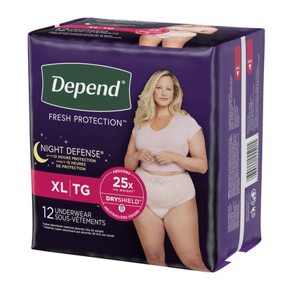 Depend® Night Defense® Female Adult Absorbent Underwear Waistband Style X-Large Disposable Heavy Absorbency (1224720_PK)