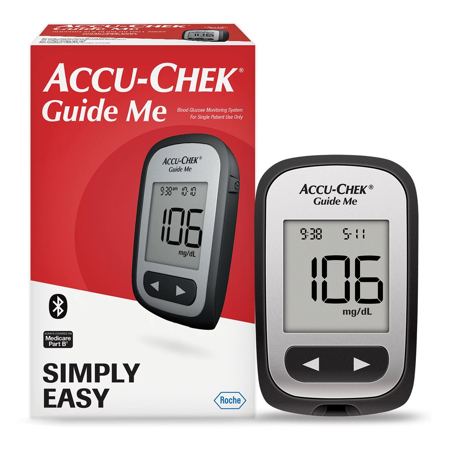 Accu-Chek® Blood Glucose Meter 4 Second Results Stores up to 30 Results No Coding Required (1183537_EA)