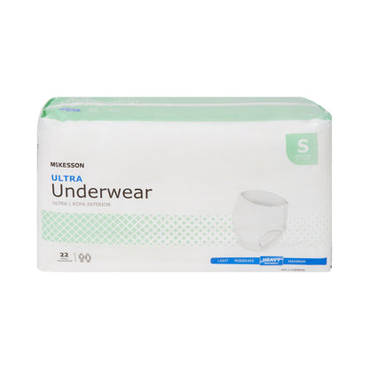 McKesson Ultra Unisex Adult Absorbent Underwear Pull On with Tear Away Seams Small Disposable Heavy Absorbency (884175_CS)