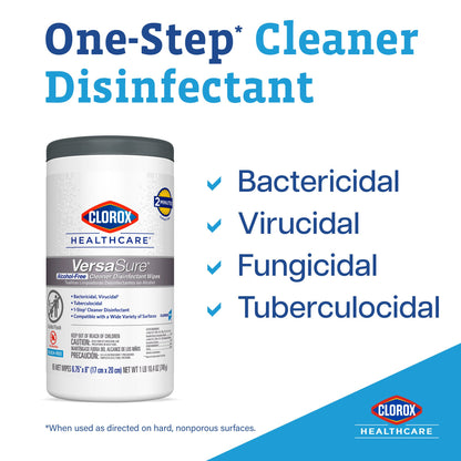 Clorox Healthcare® VersaSure™ Premoistened Quaternary Based Manual Pull Wipe 110 Count Pail Scented NonSterile (1110730_CS)
