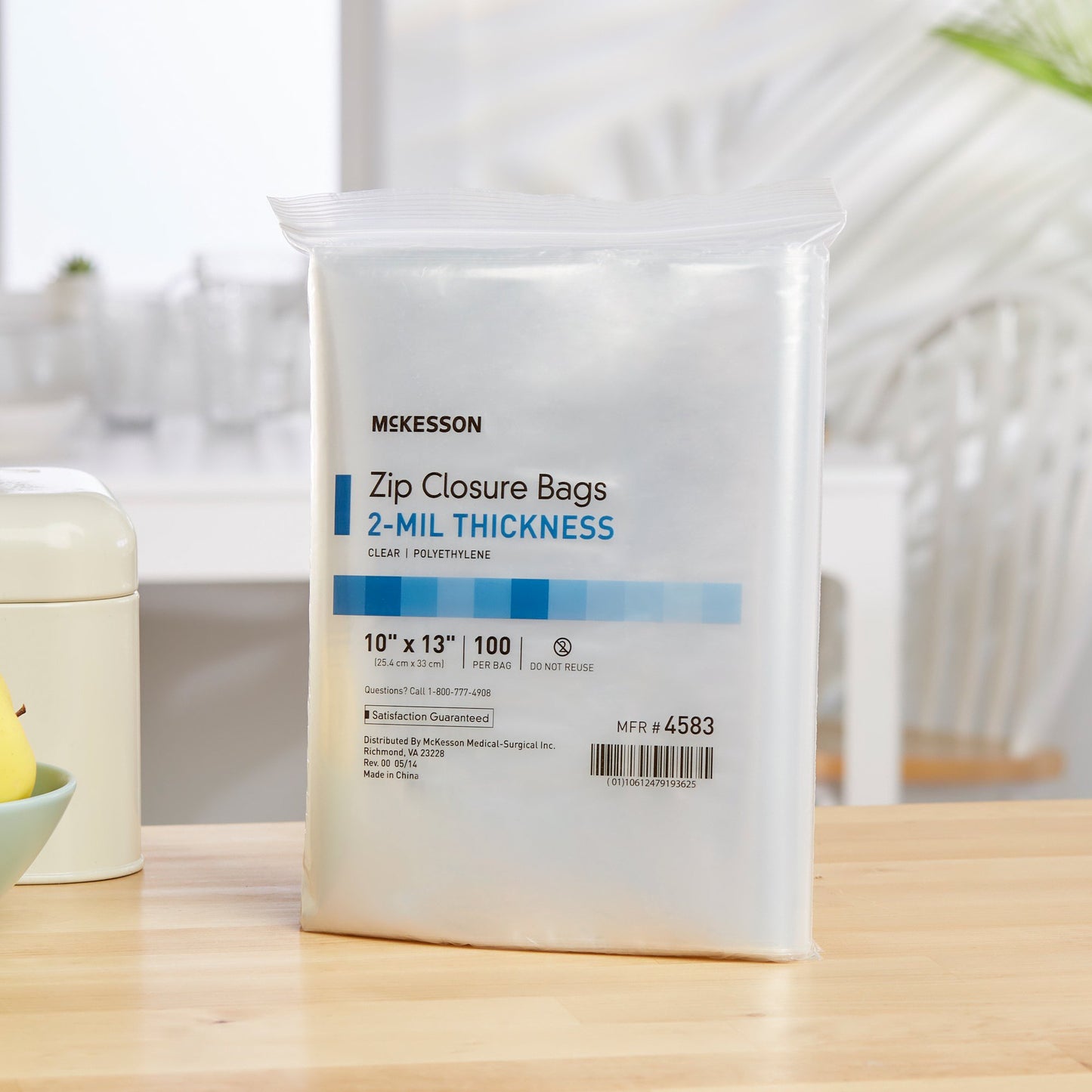 McKesson Reclosable Bag 10 X 13 Inch Polyethylene Clear Zipper Closure (864520_BX)