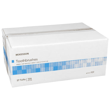McKesson Toothbrush Green Adult Soft (888502_CS)