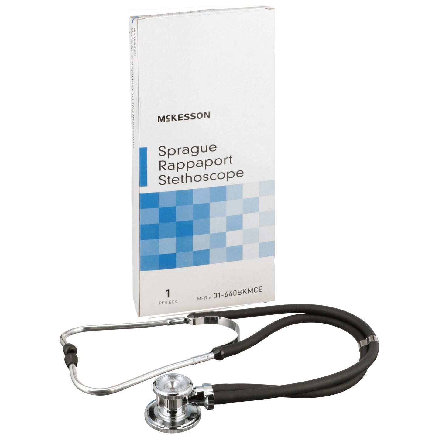 McKesson Sprague Stethoscope Black 2-Tube 16 Inch Tube Double Sided Chestpiece (761428_EA)