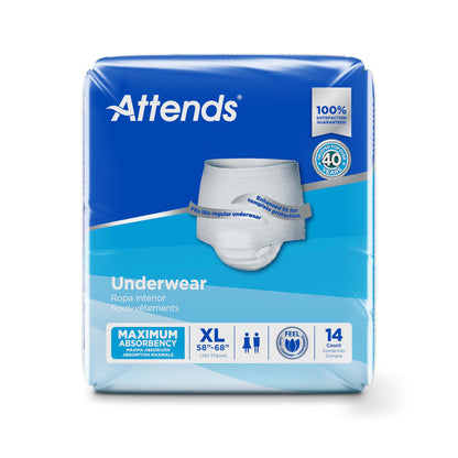 Attends® Unisex Adult Absorbent Underwear Pull On with Tear Away Seams X-Large Disposable Heavy Absorbency (522095_BG)