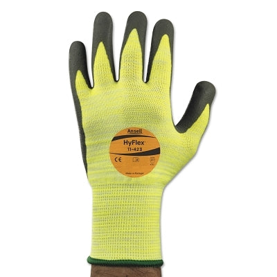 Ansell 11-423 Heat Resistant Gloves with High Visibility, Size 10, Yellow/Black (012-11-423-10)