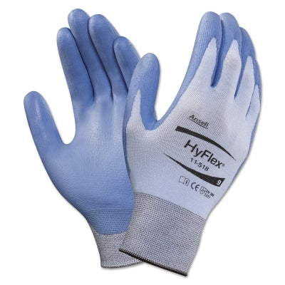 Ansell 11-518 Polyurethane Palm Coated Gloves, Size 11, Blue/Gray (012-11-518-11)