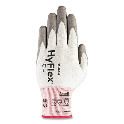 Ansell 11-644 Polyurethane Palm Coated Gloves, Size 6, White/Grey (012-11-644-6)