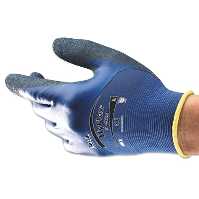 Ansell 11-925 Oil Repellent Gloves, Nitrile/Nylon/Spandex, Size 10, Blue/Black (012-11-925-10)