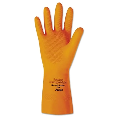 Ansell 87-208 Latex Gloves, Size 10, Orange (012-87-208-10)
