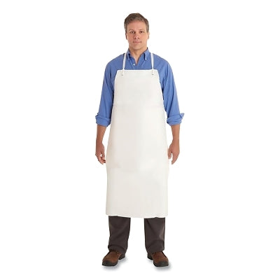 Ansell PVC Adjustable Apron, 56-101, 18 mil, 48 in Ties, 33 in W, 44 in L, White (012-56-101-35x45)