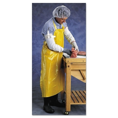 Ansell Neoprene Apron, 35 in W, 45 in L, Neoprene, Yellow (012-56-400-35X45)