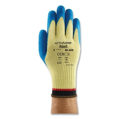 Ansell 80-600 Heavy-Duty Cut Resistant Gloves, Size 8, Yellow/Blue (012-80-600-8)