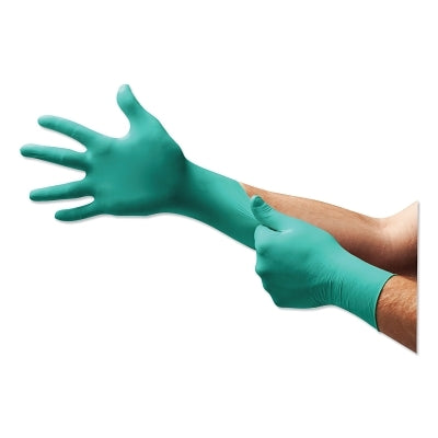 Ansell Disposable Nitrile Gloves, Powder Free, 6.3 mil Finger/4.7 mil Palm, Large, Green (012-92-605-L)