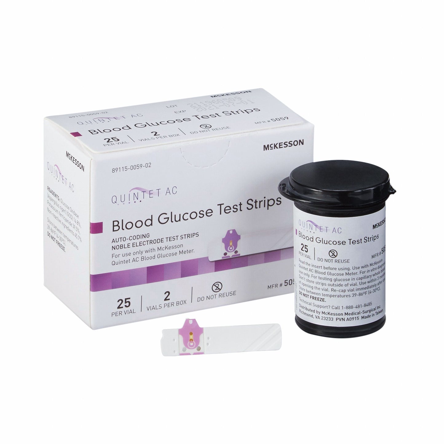 Quintet AC® Blood Glucose Test Strips 50 Strips per Pack (854636_BX)