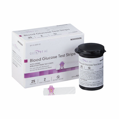 Quintet AC® Blood Glucose Test Strips 50 Strips per Pack (854636_BX)