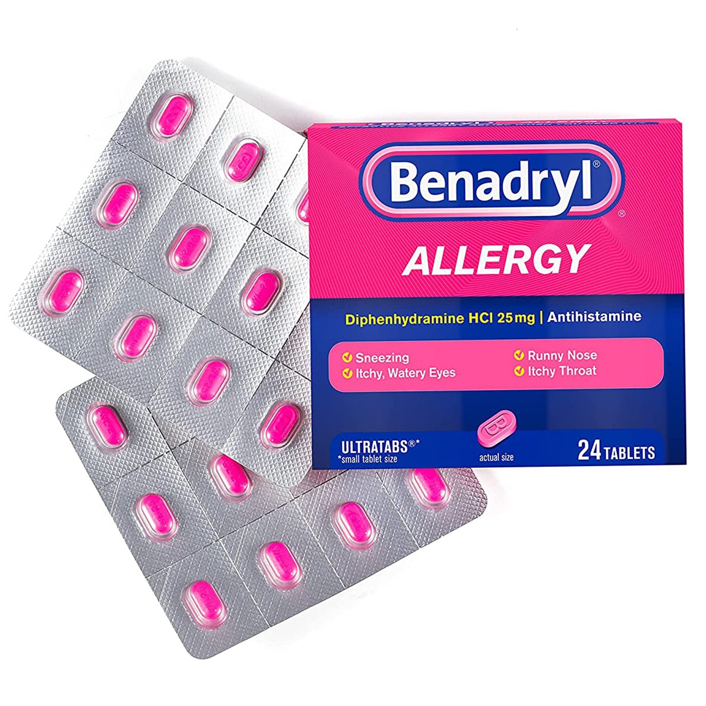 Benadryl® Allergy Relief 25 mg Strength Tablet 24 per Box (783320_BX)