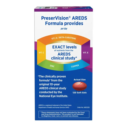 PreserVision® Areds Vitamin Supplement Beta-Carotene / Vitamin C 4,296 mcg - 226 mg Strength Capsule 120 per Bottle (1231917_BT)